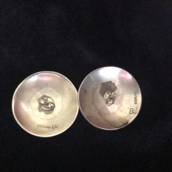 Native Made Sterling Silver Earrings - Picture 3 of 3